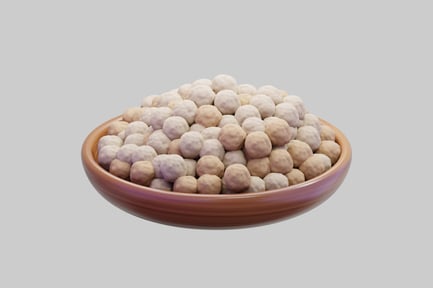 Preview: White Peppercorns In Wooden Bowl 3D