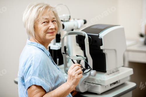 Preview: Senior woman at the ophthalmological office