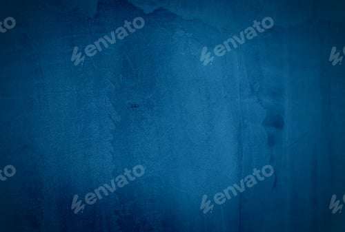Preview: Vintage grunge blue concrete texture studio wall background with vignette.