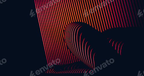 Preview: Nude projector photoshoot. Light stripes on woman's hips.