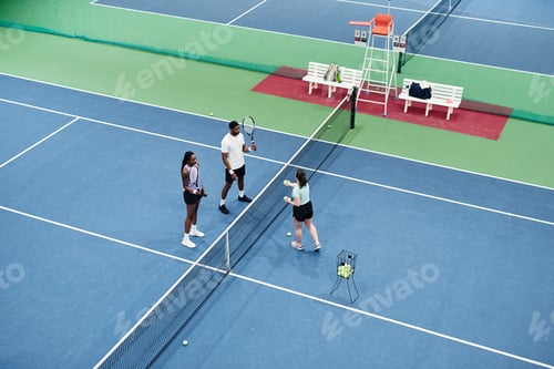Preview: Group of Friends Playing Tennis