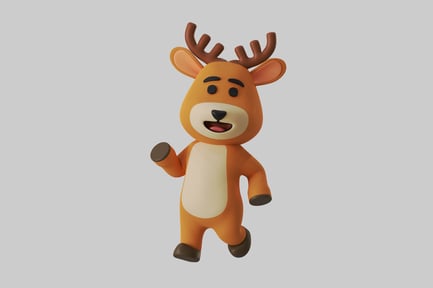 Preview: Cheerful cartoon deer