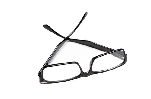 Preview: Black frame eyeglasses, Myopia, presbyopia eye glasses isolated cutout on white background