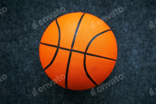 Preview: Basketball ball on dark surface