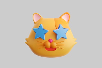Preview: Star eyed yellow kitty face