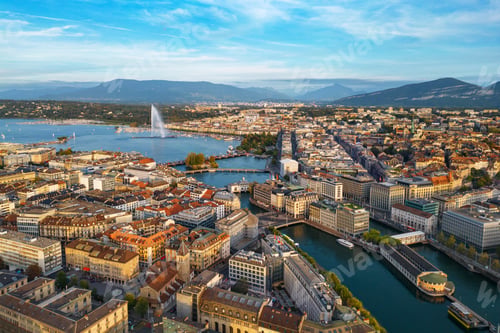 Preview: Geneva, Switzerland Skyline Towards Lake Geneva