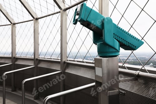 Preview: Green metal tower viewer on observation deck