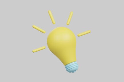 Preview: Cartoon Lightbulb: Yellow, Blue, and Creative