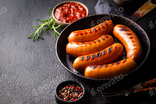 Preview: Fried delicious sausages