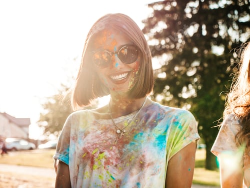 Preview: Portrait of young beautiful woman posing outdoors