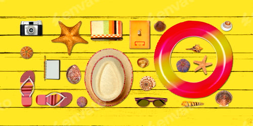 Preview: Topview Beach Accessories Background