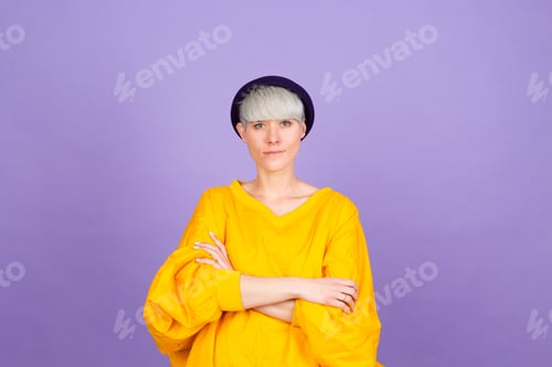 Preview: Studio portrait of european woman