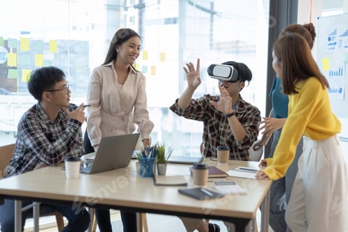 Preview: Startup colleagues brainstorm together to discuss innovation projects.