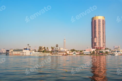 Preview: Cairo skyline with the Nile River and iconic architecture during a sunny daytime