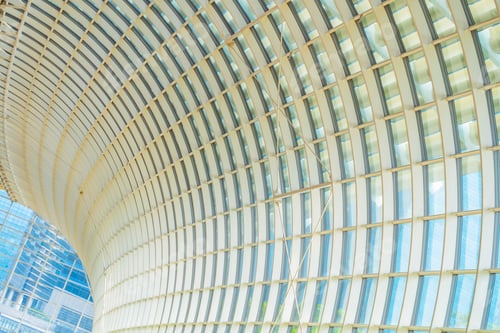 Preview: Office buildings windows. Glass architecture facade design with reflection
