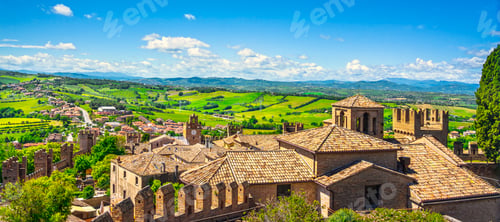 Preview: Gradara medieval village view from castle, Pesaro and Urbino, Marche region, Italy