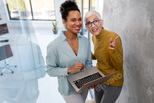 Preview: Programmers cooperating at IT company developing apps. People business work office concept