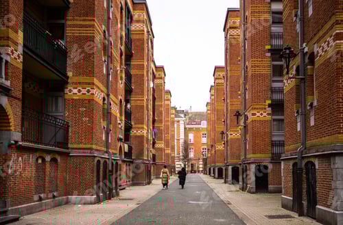 Preview: Pedestrian Street With Beautiful Brick Houses