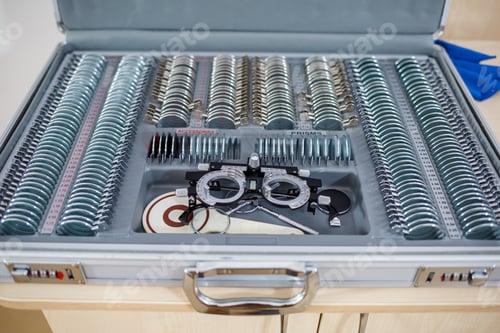 Preview: A set of lenses for checking vision and selecting glasses with different diopters.