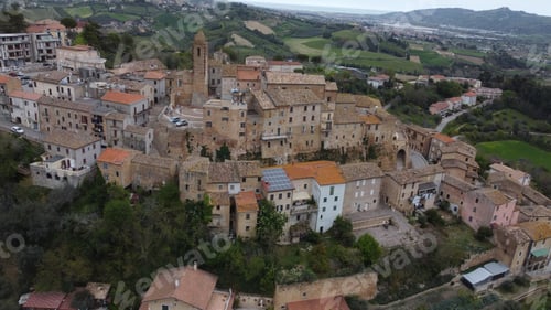 Preview: Spinetoli, medieval village from above, Marche region, Italy