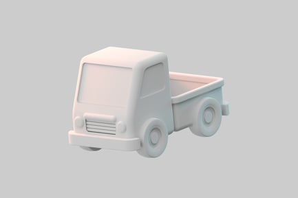 Preview: Cartoon pickup truck miniature form