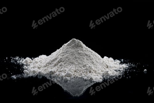 Preview: chalk to stone on a dark background. concept of production, mining and use of chalk