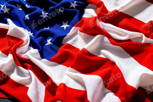 Preview: Full frame shot of crumpled america's flag with stars and stripes