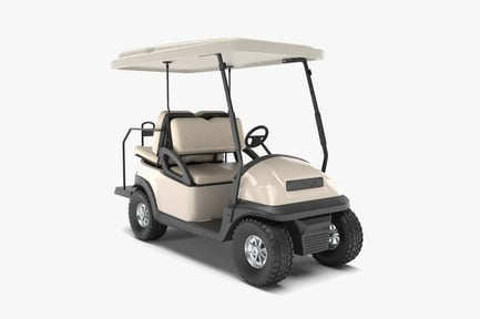 Preview: Electric Golf Cart - Beige Utility Vehicle