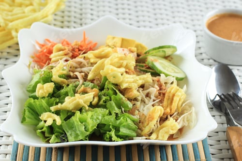 Preview: Asinan Betawi. Indonesian Raw Vegetable and Yellow Tofu Bean Curd with Tangy Peanut Dressing
