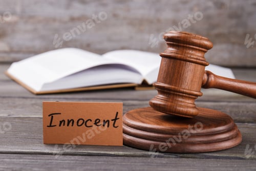 Preview: Innocent trial verdict concept.