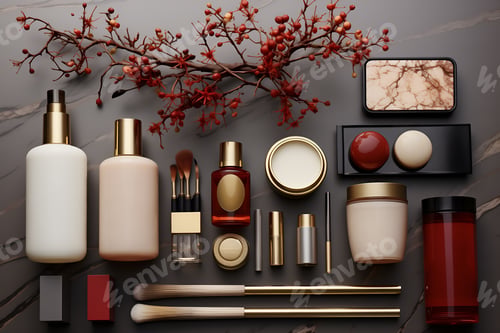 Preview: red mock up packaging for cosmetic and amenities