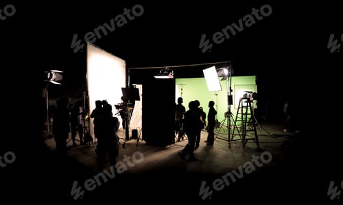 Preview: Film Crew on Dark Studio Movie Set