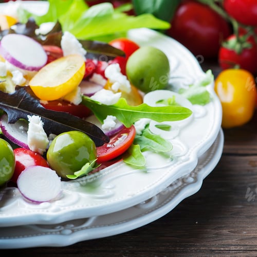 Preview: Healthy greek salad with feta and olive