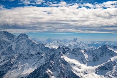 Preview: Winter mountain landscape with rocks and snow. Caucasus