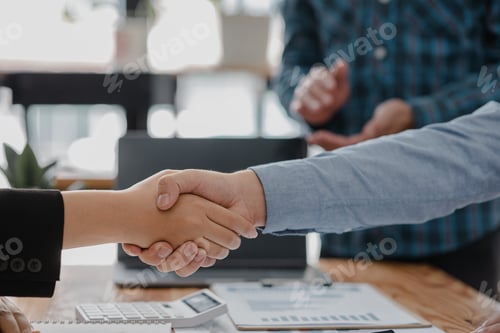 Preview: Business dealings and handshakes, startup company marketing team meetings.