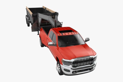Preview: Red Pickup Truck with Dump Trailer