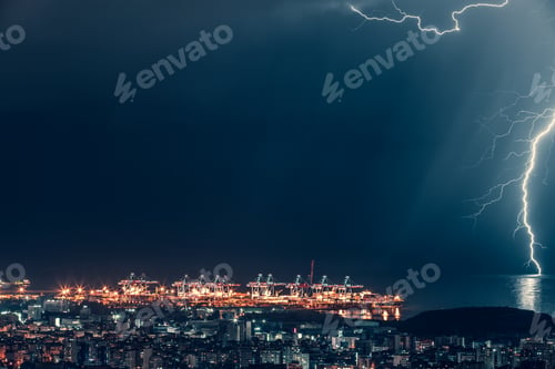 Preview: Lightning over night city