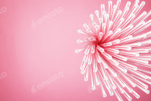 Preview: Red Striped Cocktail Straws In Glass