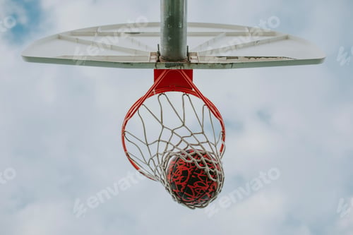 Preview: Basket ball going through a hoop