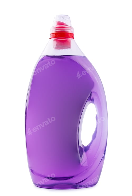 Preview: Purple plastic bottle of detergent or fabric softener