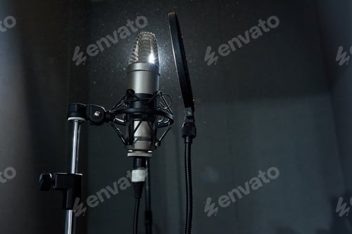 Preview: Recording microphone in dark studio