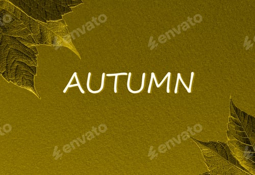 Preview: Autumn Leaves Lie On Bright Paper Background Image