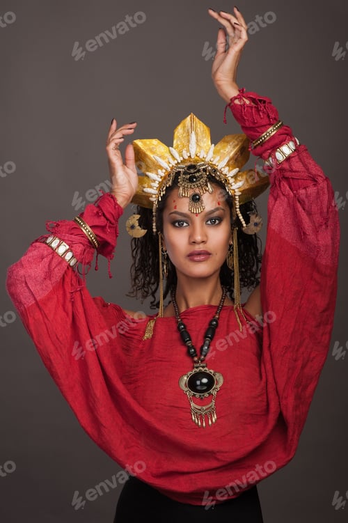 Preview: Portrait Of Woman In Creative Indian Style