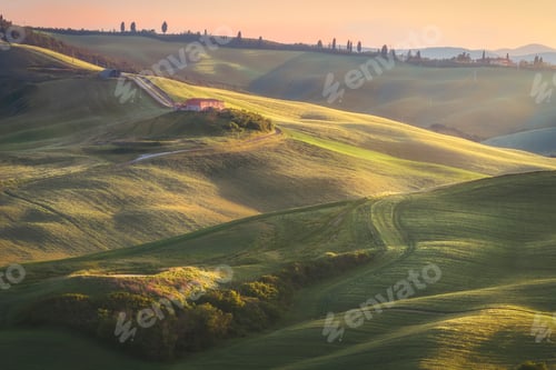 Preview: Ruin on the hills of Crete Senesi near Monte Sante Marie. Tuscany