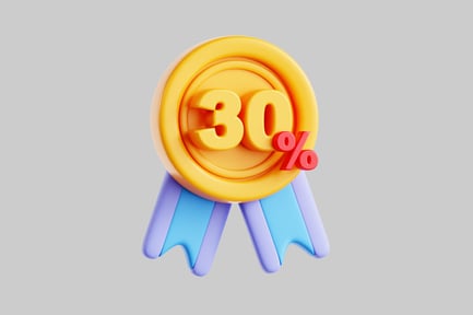 Preview: Discount badge with ribbons