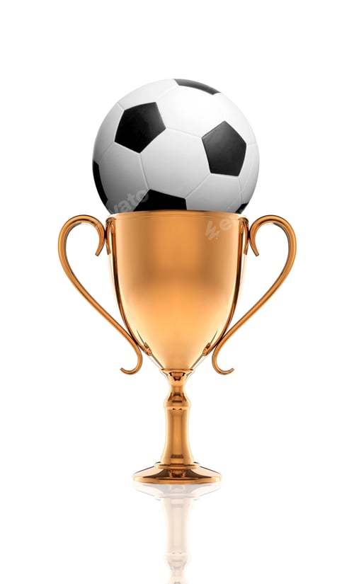 Preview: golden trophy with soccer ball