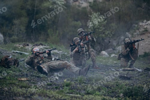 Preview: A tactical group of ukrainian soldiers practicing shooting skills