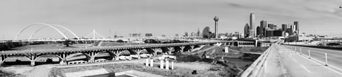 Preview: Panoramic Trinity River Basin Bridge Crossings Dallas Texas Skyline