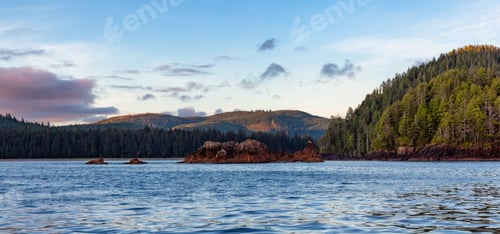 Preview: Canadian Nature Landscape on the West Coast of Pacific Ocean. Background Panorama.