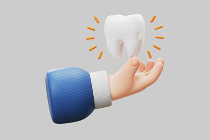 Preview: Holding tooth in hand cartoon